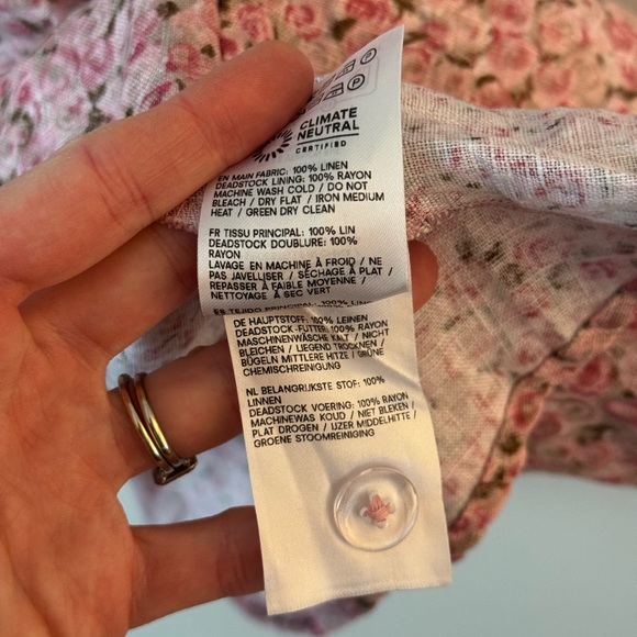 Reformation 4 Daria Rosin Linen Mini Dress in Pink Floral - Picture 11 of 12